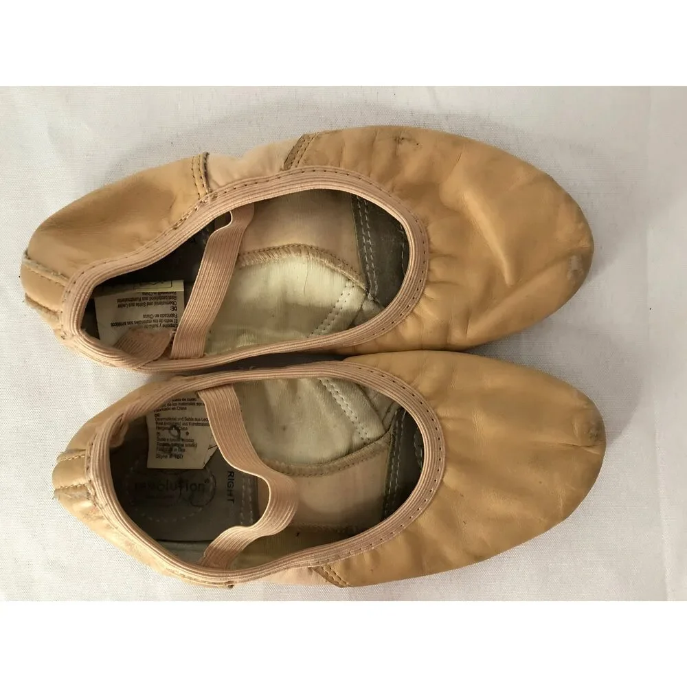 Pre-Owned Dance Ballet Shoes Adult 5M Leather Split Sole Stretch Center